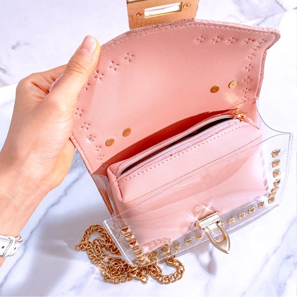 PINK Luxury Rivet Jelly Candy Handbags Crossbody - Picture 6 of 10